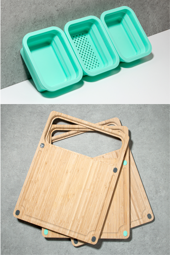 TidyBoard - Cutting Board with Meal Prep Containers