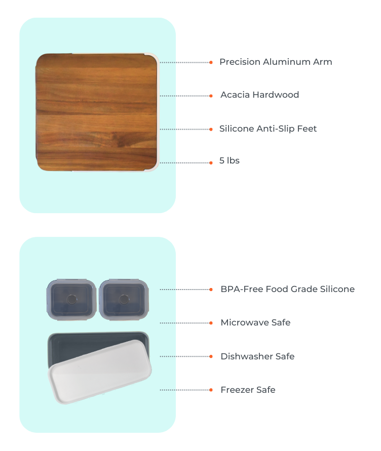  TidyBoard Meal Prep System - Bamboo Cutting Board - The Quick &  Easy Meal Prep Solution, Teal : Industrial & Scientific
